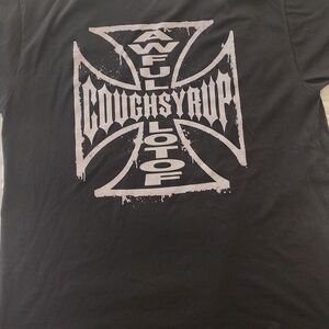 That's An Awful Lot of Cough Syrup Shirt Graphic Print Iron Cross  XXL NWOT